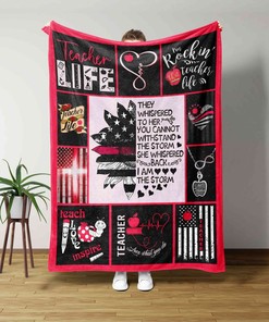 Teacher Life Quilt Blanket - Happy Teacher Day Gift, Lover, Happy Retired, Christmas Gift or Perfect for Bedroom Decor