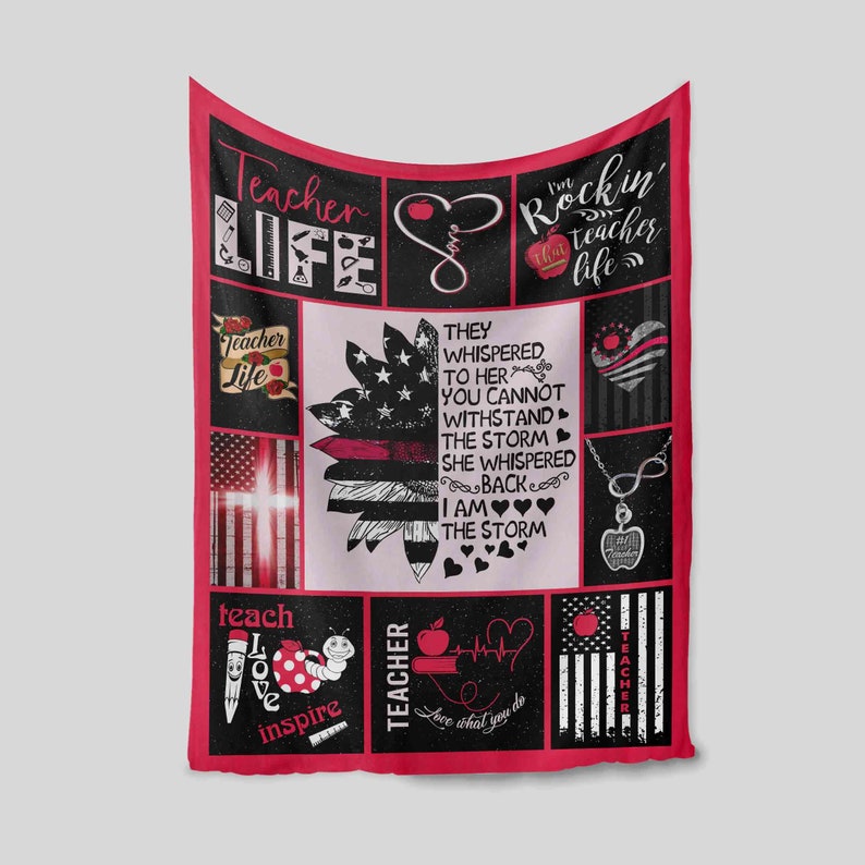 Teacher Life Quilt Blanket - Happy Teacher Day Gift, Lover, Happy Retired, Christmas Gift or Perfect for Bedroom Decor - Image 2