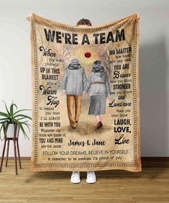 Teamwork Makes The Dream Work Quilt Bedding Set - Customized Couple Gift