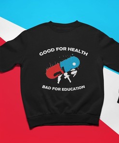 Tetsuo Design Akira T-Shirt - Unisex Anime Tee with Good for Health Bad for Education Quote