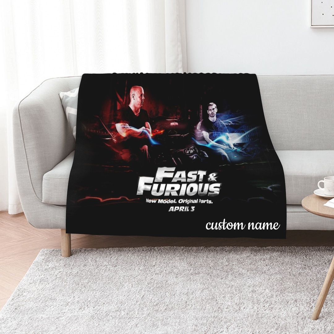 The Fast And The Furious Quilt Blanket Set with Personalized Name - Great for Bedroom Decor & Sofa