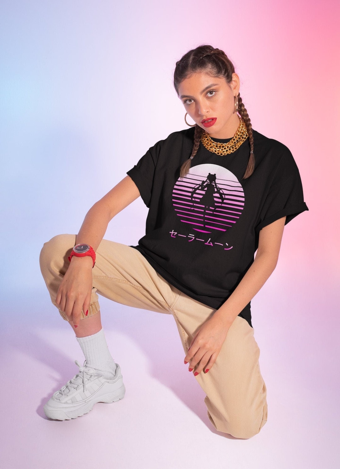 The Vaporwave Sailor Moon Saturn Manga Tee for Fans