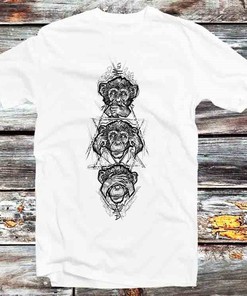 Three Wise Monkeys Drei Affen Retro Cool Anime Tee - Perfect Gift Idea