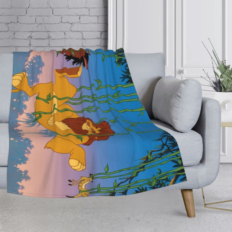 Timon & Pumbaa Quilt Blanket Personalized with Your Name, Great for Baby Birthday Gift and Home Decoration - Image 4