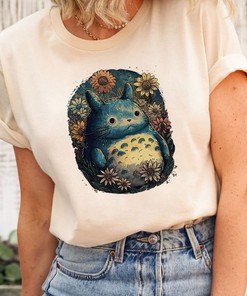 Totoro Van Gogh Style Tee, Studio Ghibli Anime Shirt, My Neighbor Totoro Tribute Shirt for Art Lovers
