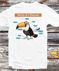 Toucan Anatomy Parts List T-Shirt - Perfect Gift For Animal Lovers and Anime Fans