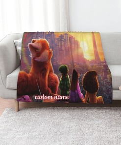 Turning Red Custom Name Quilt Bedding Set - Perfect for Home Decoration, Sofa Blanket, Family Gifts