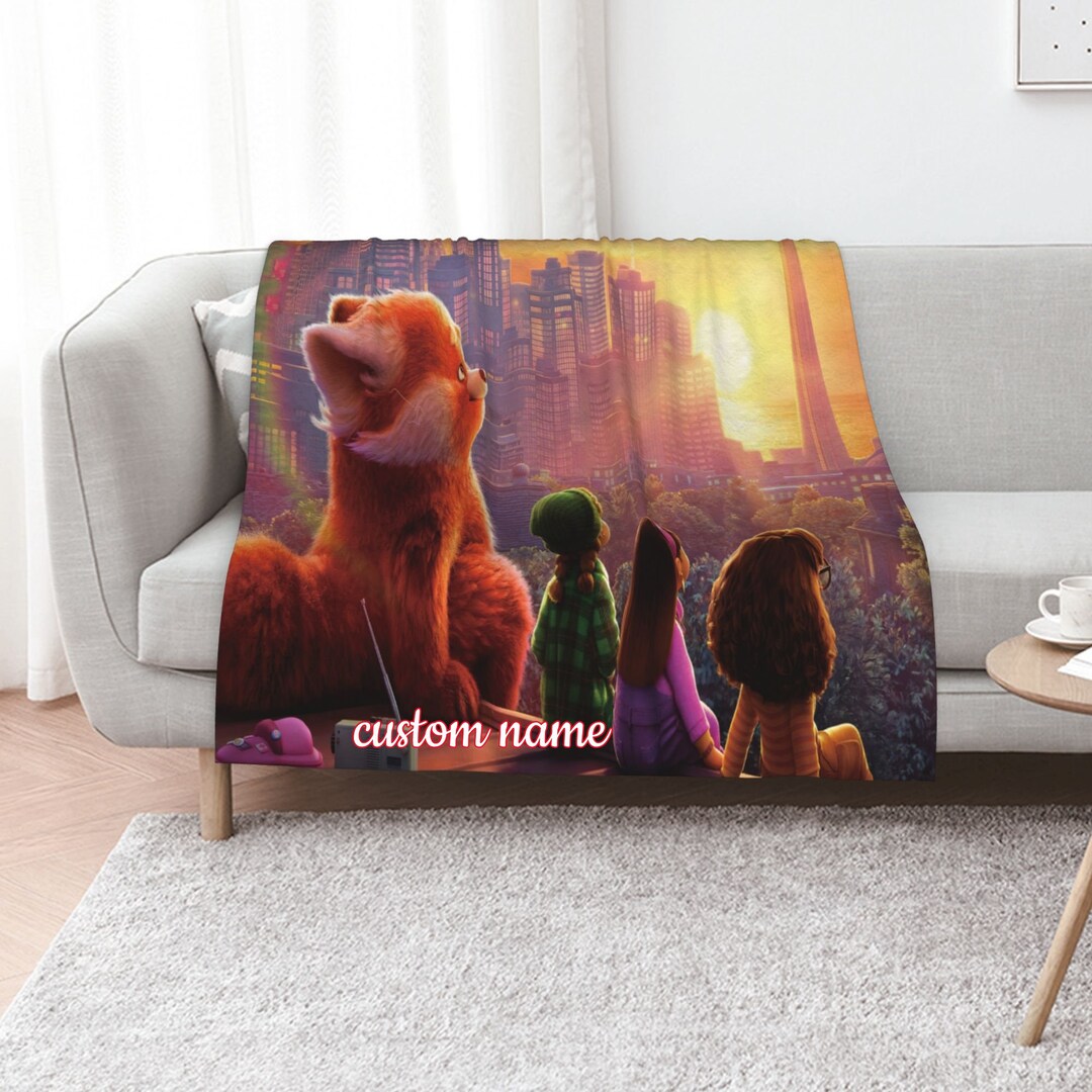 Turning Red Custom Name Quilt Bedding Set - Perfect for Home Decoration, Sofa Blanket, Family Gifts