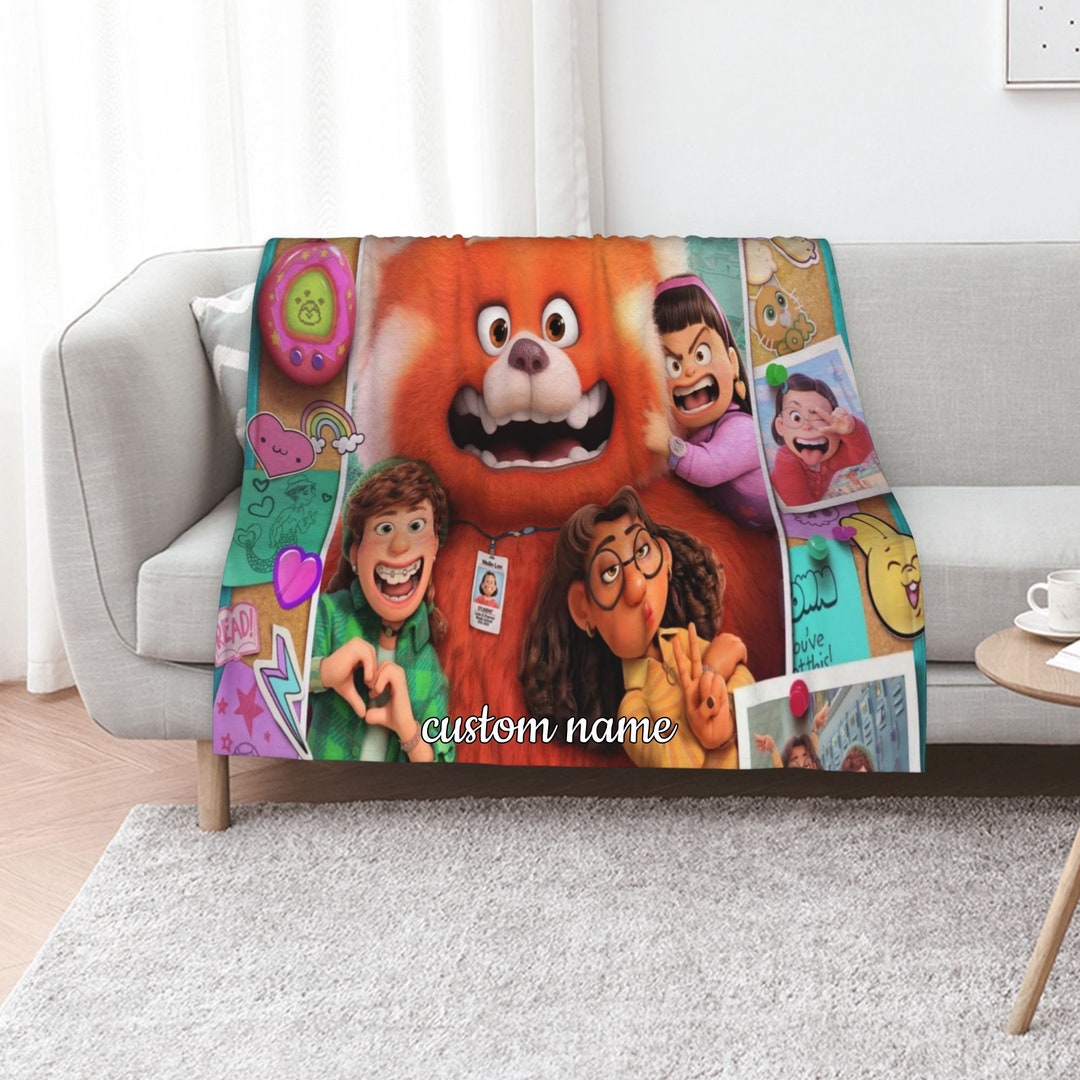 Turning Red Quilt Blanket Set with Personalized Name - Ideal for Home Decoration & Sofa
