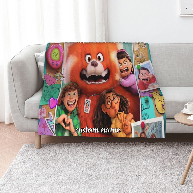Turning Red Quilt Blanket Set with Personalized Name - Ideal for Home Decoration & Sofa - Image 2