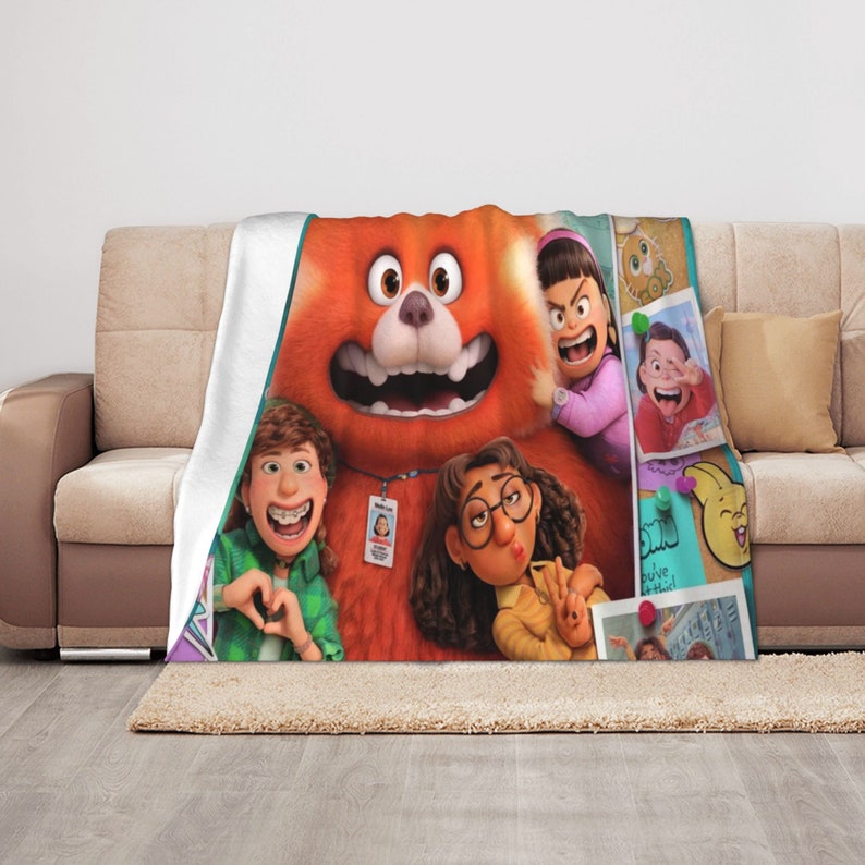 Turning Red Quilt Blanket Set with Personalized Name - Ideal for Home Decoration & Sofa - Image 3