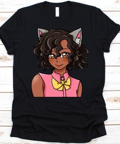 Unique Afro-Latin American Anime Lover T-Shirt for Black Women, Perfect Gift for Manga and Anime Fans, Celebrate Diversity