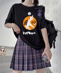 Unisex Aesthetic Tee Shirt with Anime Graphic - Kawaii Anime Collection