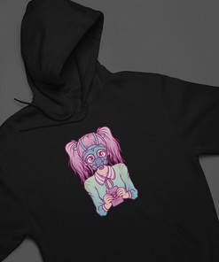 Unisex Anime Aesthetic Pastel Goth Sheep Girl Hoodie: Cute Japanese Anime Design & Perfect Gift For Anime Fan