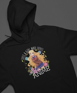 Unisex Anime Girl Ramen Hoodie - Just a Girl Who Loves Anime and Ramen Gift Sweatshirt