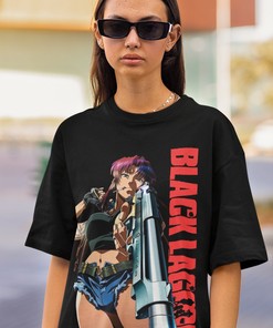 Unisex Anime Tee for Black Lagoon Fans: Revy Graphic Tee, Waifu Manga Shirt