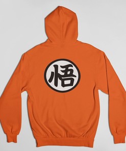 Unisex DBZ Anime Hoodie - Dragon Ball Z Graphic Hooded Sweatshirt in Various Sizes w/ Goku Kanji Design, Gifts for Anime Lovers