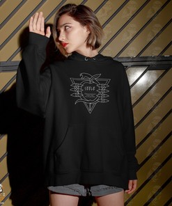 Unisex Evangelion Goth Hoodie with Seele Symbol Design - Gothic Anime Clothing