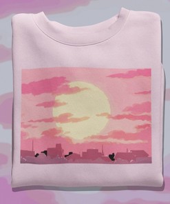 Unisex Japanese Style Anime Waterfall Tee