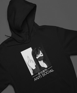 Unisex Japanese Vaporwave Anime Sweatshirt - Cool Anti Social Aesthetic Hoodie, Gift for Anime Fans and Lovers