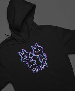 Unisex Japanese Vaporwave Rabbit Slap Meme Anime Sweatshirt - Baka Hoodie, Gift for Anime Fans and Lovers