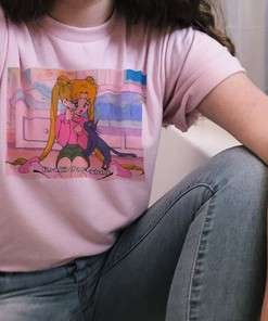 Unisex Kawaii Sailor Moon Tee, Harajuku Clothing Japanese Shirt, Ideal Gift for Manga and Anime Lovers