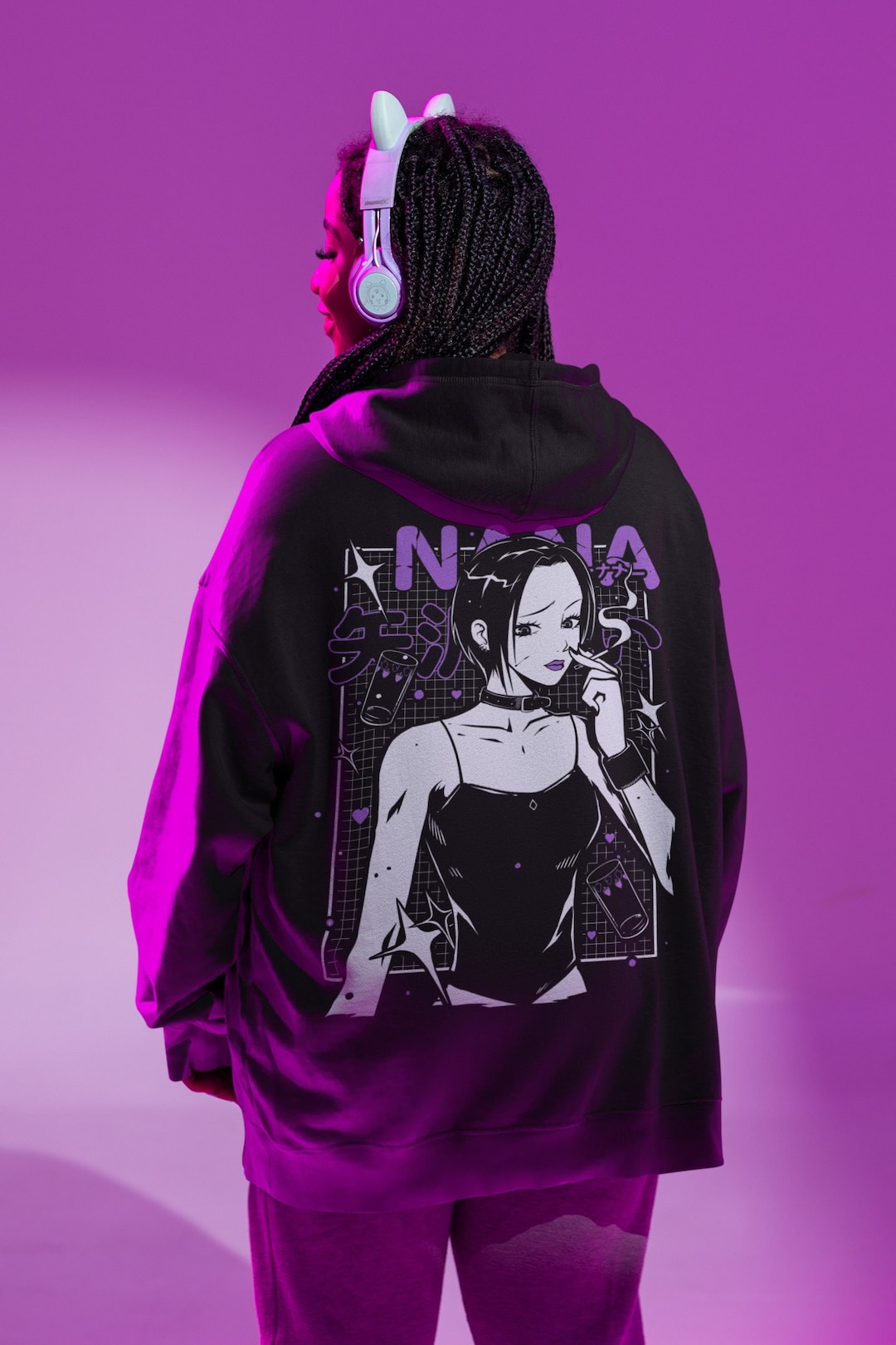 Unisex Nana Anime Black Stones Hoodie - Display Your Love for Music and Japanese Anime