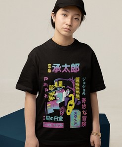 Unisex Neon Jotaro Anime Tee & Harajuku Sweatshirt & Weeaboo Hoodie