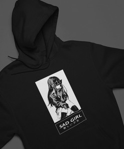 Unisex Senpai Aesthetic Sweatshirt - Sad Nu Goth Anime Hoodie, Japanese Vaporwave Gift and Anime Fan Gift