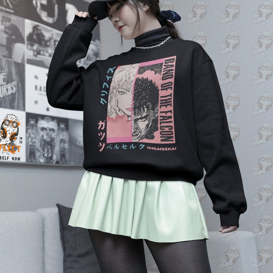 Unisex Sweater with Guts, Manga, and Aesthetic Design - Gothic Anime Clothing