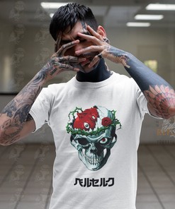 Unisex Tee with Guts, Manga, and Anime Graphic - Kawaii & Aesthetic Collection