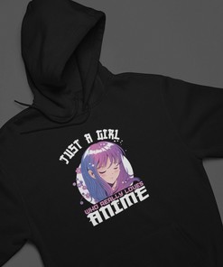 Unisex Teen Girl Anime Gift - Just A Girl Who Loves Anime Pullover Sweatshirt and Hoodie