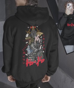 Unisex Vintage Anime Hoodie - Metal Poster Collection