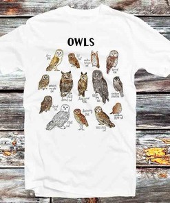 Universe Paws Owls Types T-Shirt - Great Gift For Animal Lovers Anime Fans
