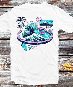Vapor Wave Fuji Mountain T-Shirt - Bring some Vintage Cool to Your Style with This Retro Anime Tee