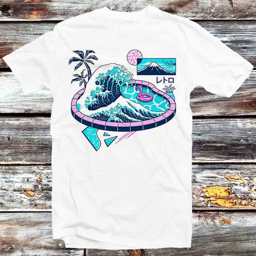 Vapor Wave Fuji Mountain T-Shirt - Bring some Vintage Cool to Your Style with This Retro Anime Tee