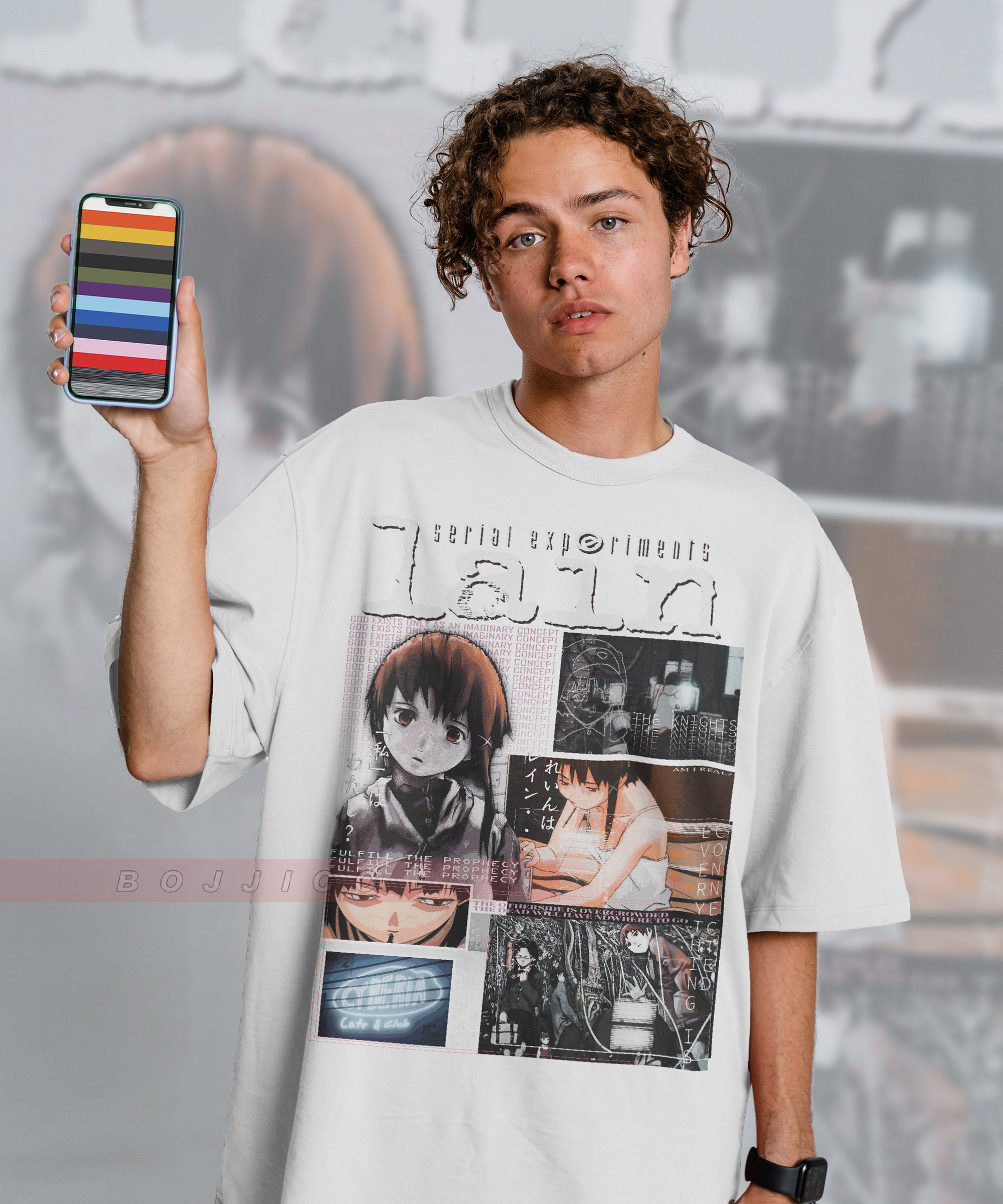 Vaporwave Anime Tee for 90s Fans - Japanese Space Cat Aesthetic Shirt - Image 3