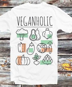 Veganholic Vegan Nature Women's Tee - Vintage Retro Cool Cartoon Anime Top