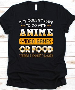 Video Games, Food, and Anime Lover T-Shirt - Best Gift for Fans of All Three, Unique Graphics Included