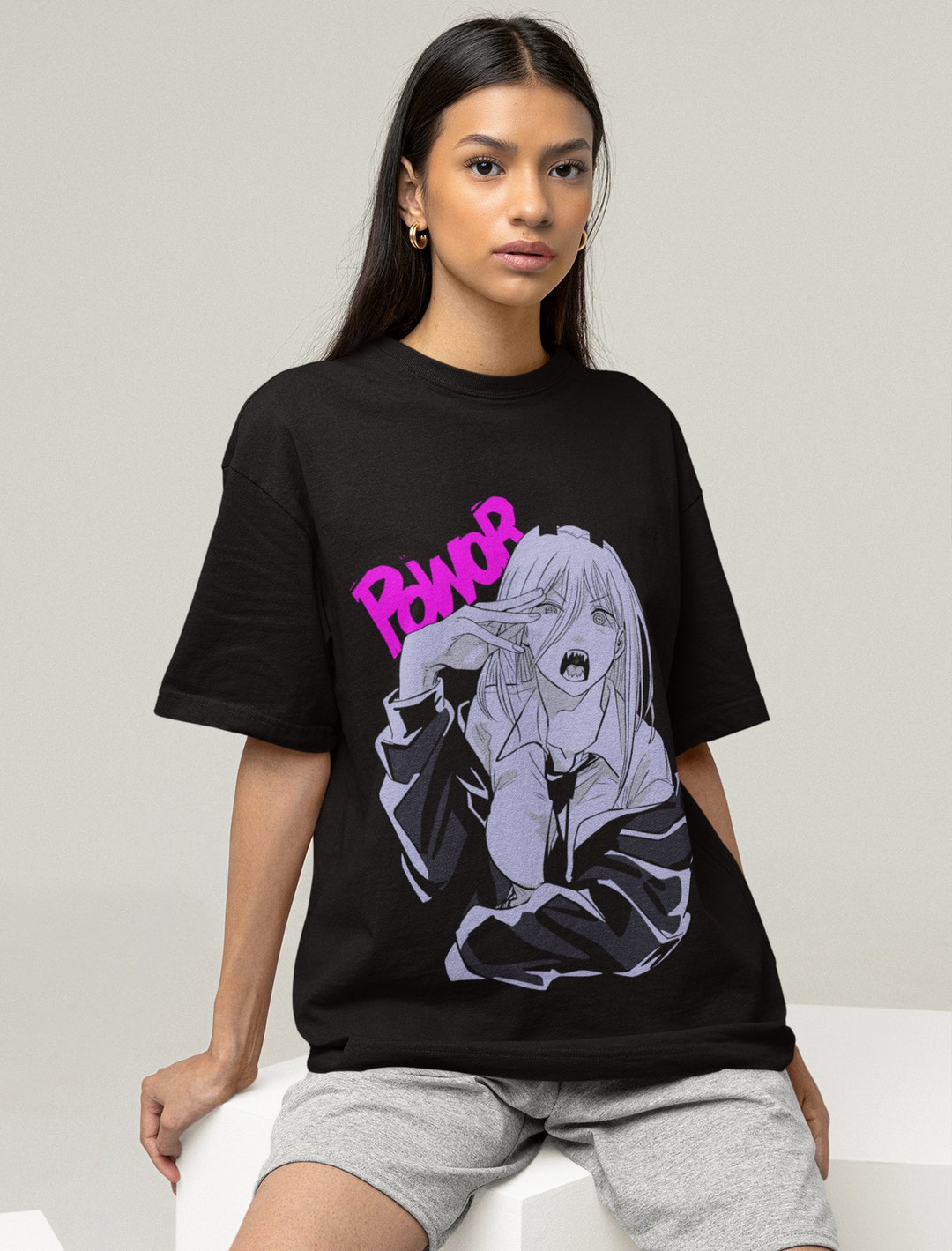 Vintage Anime Chainsaw Gothic Wolf Dark Design - Pastel Power Unisex Shirt