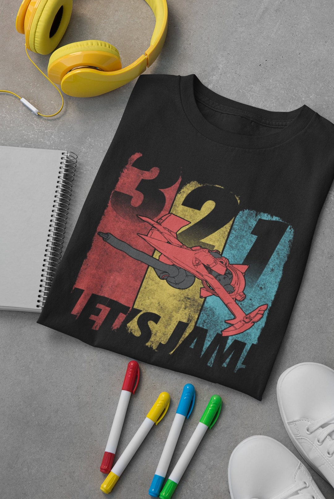 Vintage Anime Let's Jam Unisex Shirt - Ideal for Fans of Bebop and Space Cowboys
