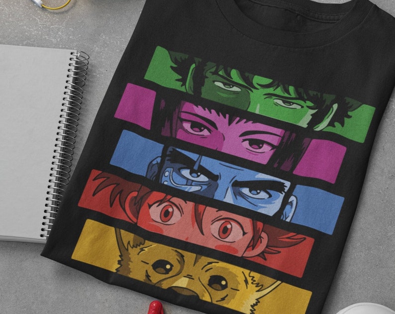 Vintage Anime Outlaw Eyes Unisex Shirt with Bebop and Space Cowboy Quotes - Image 2