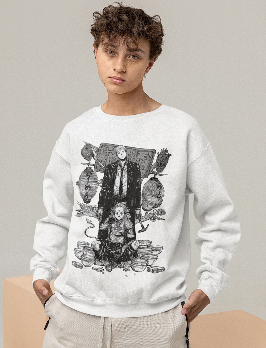 Vintage Anime Shin Design - Chaos Metal Poster Unisex Sweatshirt, Anime Lover Gift