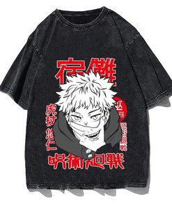 Vintage Anime Tee - Anime Washed Cotton Tee, Retro Anime Tee, Cool Anime Shirt