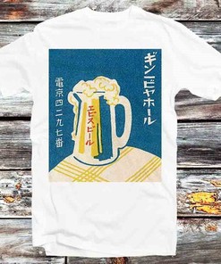 Vintage Beer Poster Tee - Retro Style T-Shirt for Fans of Beer and Anime