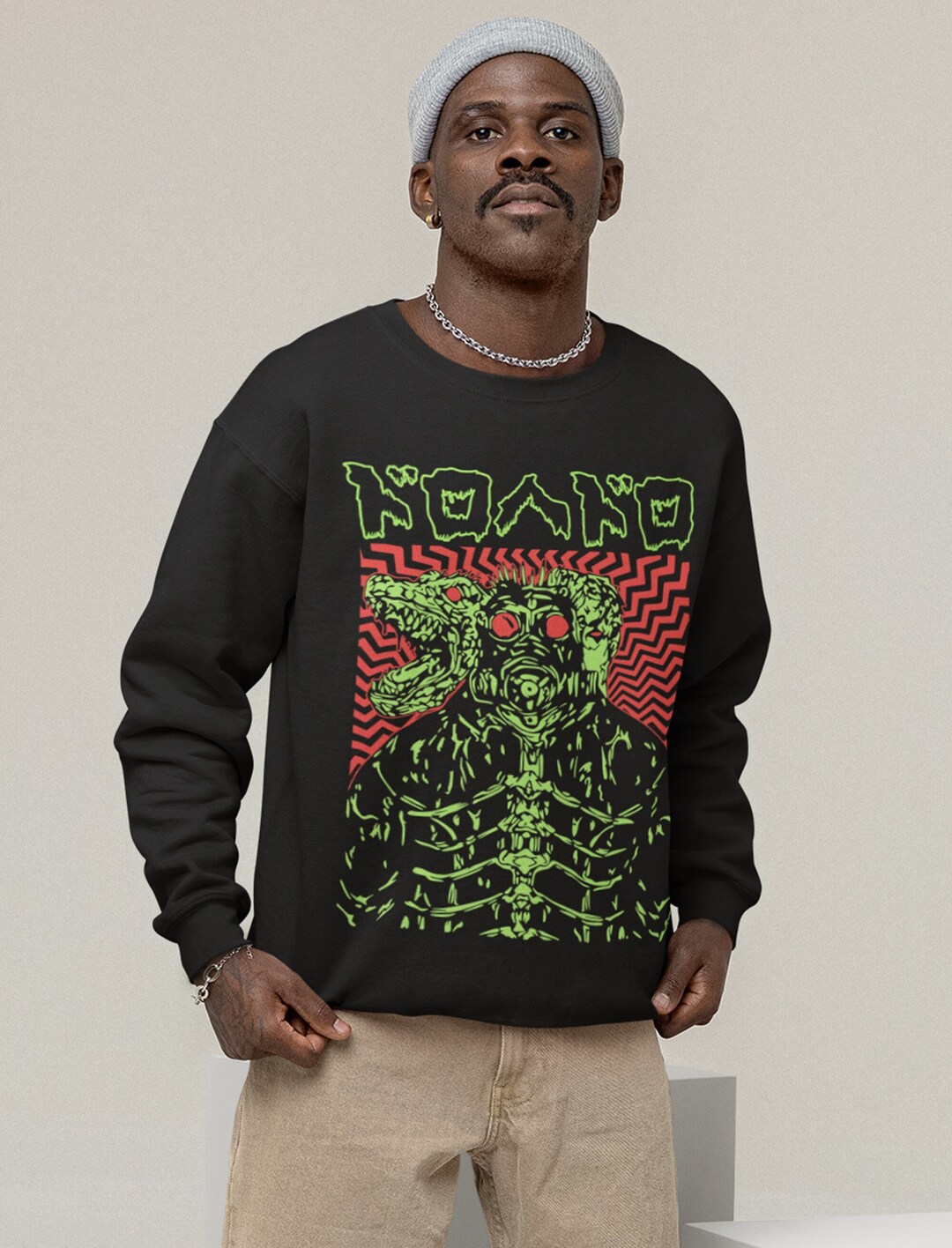 Vintage Chaos Metal Poster Sweatshirt: Unisex Anime Shirt - Gift for Gothic Fans