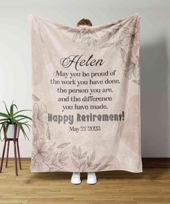 Vintage Happy Retirement Gift Blanket - Great Gifts for Family
