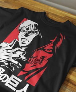 Vintage Japanese Anime Titan Hoodie and T-Shirt Set, Cool Merch for Anime Fans