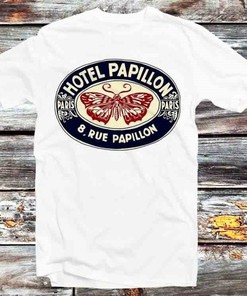 Vintage Papillon Butterfly Hotel Sign Classic Tee