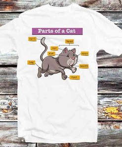 Vintage Retro Anatomy Cat Graphic Tee - Stylish and Unique Gift for Anime and Cartoon Lovers
